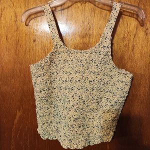 Vintage yellow floral crop top